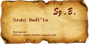 Szuhi Beáta névjegykártya